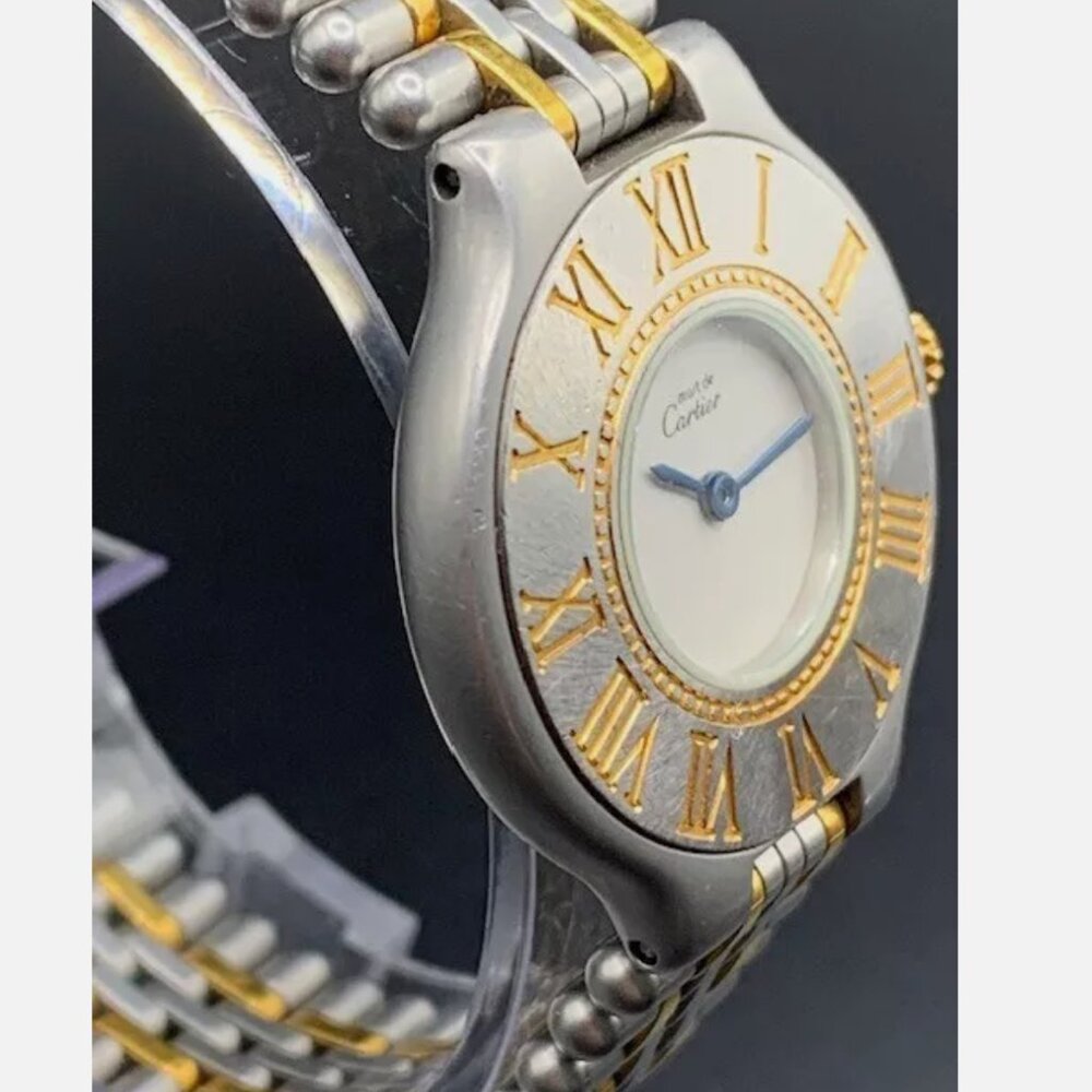 Cartier Must de Cartier Stainless Steel & Gold Swiss Made Watch - Picture 6 of 8